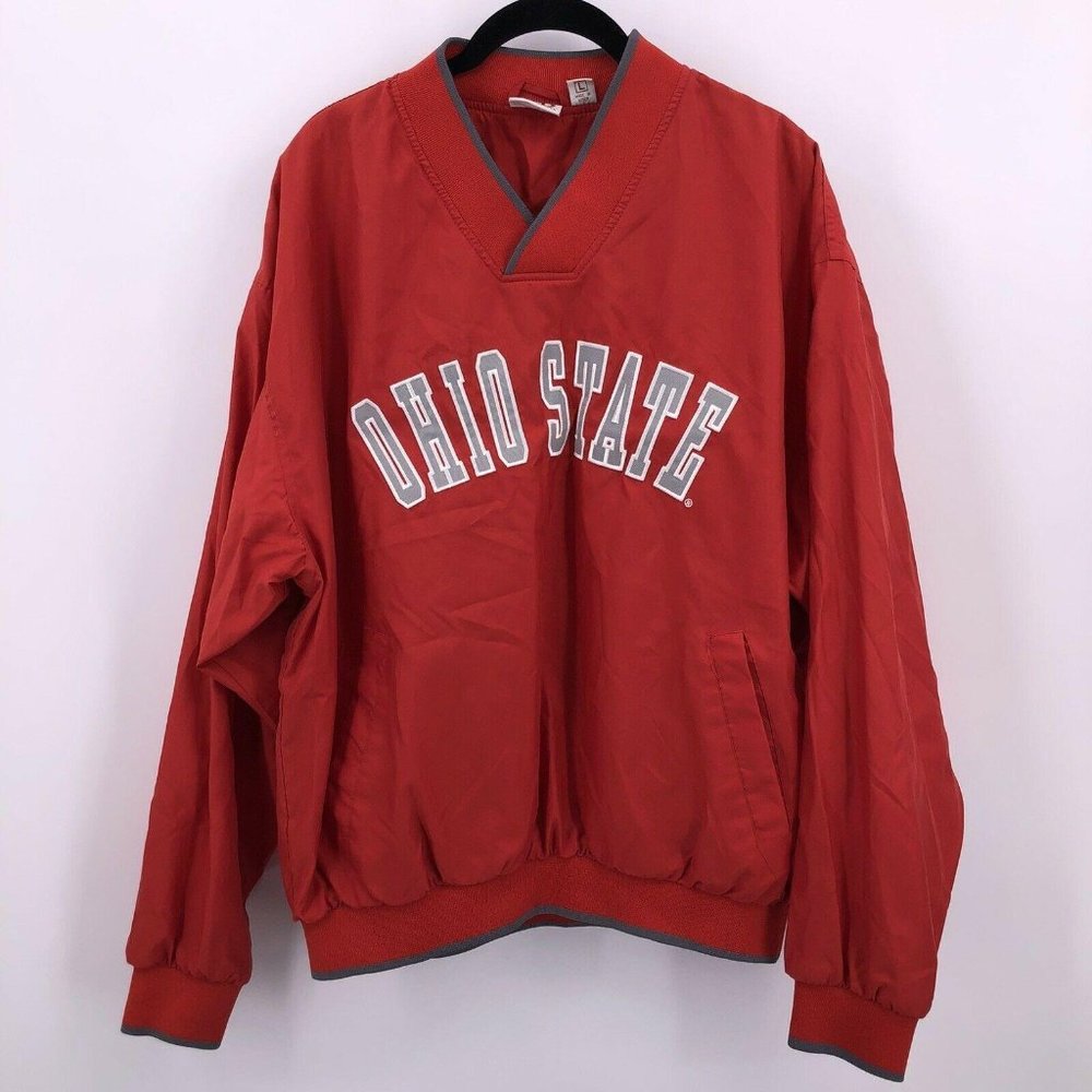 Ohio State V Neck Pullover Windbreaker OSU Buckeye